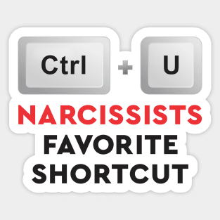 Minimalist Narcissist Abuse Control Shortcut Keyboard Typography Sticker